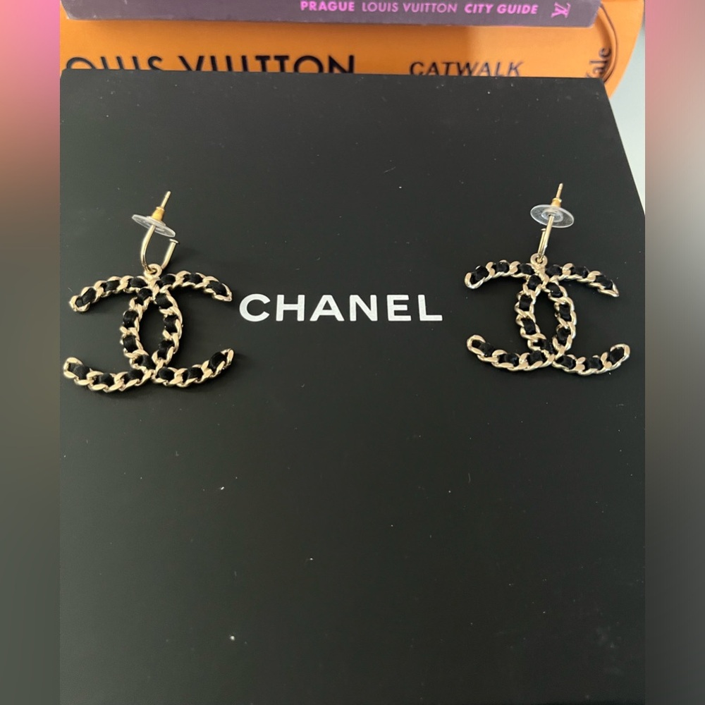 Chanel Chain Link Dangle Earrings